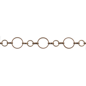 *2601-0559-OXCO - Metal Chain Linked Round 8mm and 14mm Nickel Free Antique Copper 1 Yard *2601-0559-OXCO,montreal, quebec, canada, beads, wholesale