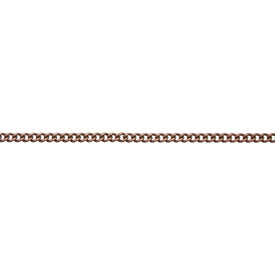 *2601-0581-OXCO - Metal Curb Chain Soldered Brass 2x1mm Antique Copper 1 Yard *2601-0581-OXCO,montreal, quebec, canada, beads, wholesale