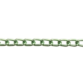 2601-0601-07 - Aluminium Curb Chain 9.7x5.9mm Green 10m Spool 2601-0601-07,Chains,9.7X5.9mm,Aluminium,Curb,Chain,9.7X5.9mm,Green,10m Roll,China,montreal, quebec, canada, beads, wholesale