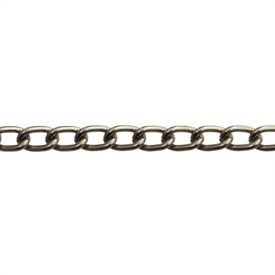2601-0601-19 - Aluminium Curb Chain 9.7x5.9mm Nickel 10m Spool 2601-0601-19,chaîne,Nickel,Aluminium,Curb,Chain,9.7X5.9mm,Nickel,10m Roll,China,montreal, quebec, canada, beads, wholesale