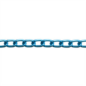2601-0602-01 - DISC Aluminium Curb Chain 4.4x2.8mm Blue 25m Roll 2601-0602-01,Curb chain,montreal, quebec, canada, beads, wholesale