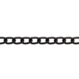2601-0602-11 - Aluminium Curb Chain 4.4x2.8mm Black 25m Roll 2601-0602-11,Chains,By styles,Curb,montreal, quebec, canada, beads, wholesale