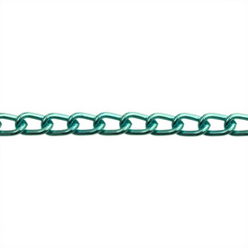 2601-0602-13 - Aluminium Curb Chain 4.4x2.8mm Dark Green 25m Roll 2601-0602-13,Aluminum,montreal, quebec, canada, beads, wholesale
