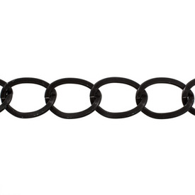 2601-0608-11 - Aluminum Curb Chain Lined Design 28x41mm Black 5m Roll 2601-0608-11,Chains,Aluminum,Curb,Chain,Lined Design,28x41mm,Black,5m Roll,China,montreal, quebec, canada, beads, wholesale