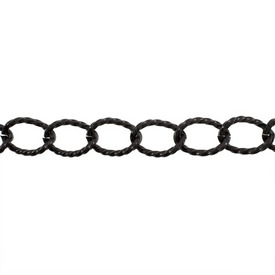 2601-0610-11 - Aluminum Curb Chain Twisted 19x28mm Black 10m Roll 2601-0610-11,Aluminum,Aluminum,Curb,Chain,Twisted,19X28MM,Black,10m Roll,China,montreal, quebec, canada, beads, wholesale