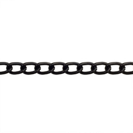 *2601-0701-11 - Aluminium Curb Chain 9.7x5.9mm Black 1m *2601-0701-11,montreal, quebec, canada, beads, wholesale
