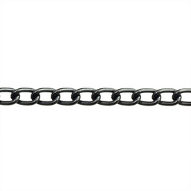 *2601-0701-17 - Aluminium Curb Chain 9.7x5.9mm Black Nickel 1m *2601-0701-17,montreal, quebec, canada, beads, wholesale