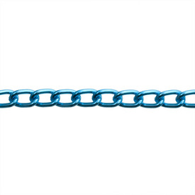 2601-0702-01 - Aluminium Curb Chain 4.4x2.8mm Blue 1m 2601-0702-01,montreal, quebec, canada, beads, wholesale