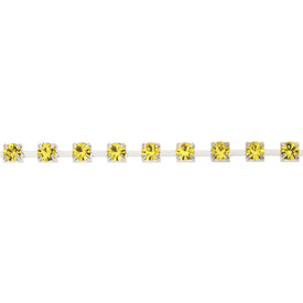 2601-0900-09 - Rhinestone Silver Chain Square Base SS14 Citrine 1m 2601-0900-09,montreal, quebec, canada, beads, wholesale