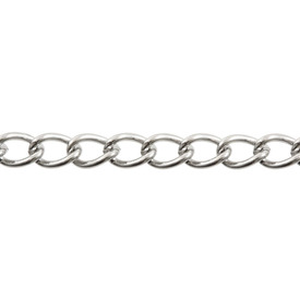 2601-1001 - Stainless Steel 304 Curb Chain 3.4x5.1mm 10m Roll 2601-1001,montreal, quebec, canada, beads, wholesale