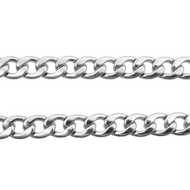 *2601-1009 - Stainless Steel 304 Curb Chain Flat 9x13mm 5m Roll *2601-1009,montreal, quebec, canada, beads, wholesale