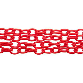 2601-1200-05 - Fabric Chain Oval 8x12mm Red 1 Yard 2601-1200-05,montreal, quebec, canada, beads, wholesale