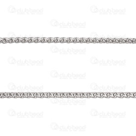 2602-0305-N2.5 - Acier Inoxydable 304 Chaine Spiga 2.5m Non Soude Naturel Rouleau 5m 2602-0305-N2.5,Chaînes,Par styles,Spiga,montreal, quebec, canada, beads, wholesale