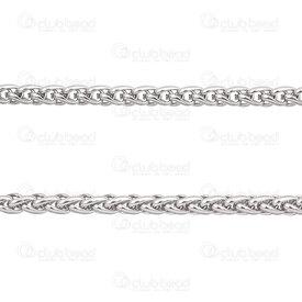 2602-0305-N5 - Stainless Steel Spiga Chain 5x7.5x1.5mm Unsoldered Natural 5m Roll 2602-0305-N5,Chains,By styles,montreal, quebec, canada, beads, wholesale
