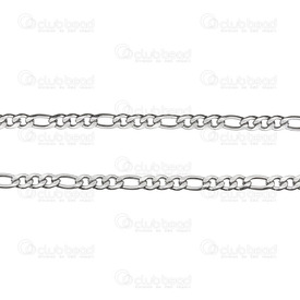 2602-0505-N - Stainless Steel 304 Figaro Chain 4.5mm Natural 5m Roll 2602-0505-N,Chains,Natural,Figaro,Stainless Steel 304,Figaro,Chain,4.5mm,Natural,5m Roll,China,montreal, quebec, canada, beads, wholesale