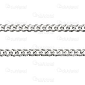 2602-1005-N - Stainless Steel Curb Chain 6mm Flat Natural 5m Roll 2602-1005-N,Stainless Steel,Curb,Chain,Flat,6mm,Natural,5m Roll,montreal, quebec, canada, beads, wholesale