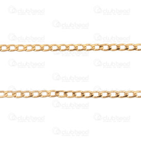 2602-1105-3GL - Stainless Steel 304 Curb Chain Diamond Cut 3x5x0.7mm Unsoldered Gold Plated 5m Roll 2602-1105-3GL,Chains,By styles,Curb,montreal, quebec, canada, beads, wholesale