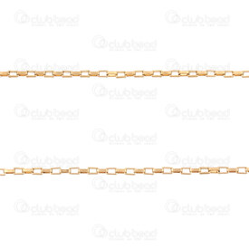 2602-1805-1.7GL - Acier Inoxydable 304 Chaine Venitienne 1.7x3x0.8mm Non Soude Plaque Or Rouleau 5m 2602-1805-1.7GL,Chaînes,Acier inoxydable,montreal, quebec, canada, beads, wholesale