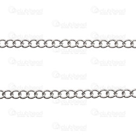 2602-2005-N2.5 - DISC Stainless Steel 304 Curb Chain 2.5mm Natural 5m Roll 2602-2005-N2.5,Chains,Stainless Steel ,Stainless Steel 304,Curb,Chain,2.5mm,Natural,5m Roll,China,montreal, quebec, canada, beads, wholesale