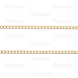 2602-2005-N3-G - Stainless Steel 304 Curb Chain 3x4mm Soldered Gold Plated 5m Roll 2602-2005-N3-G,Chains,Stainless Steel 304,Curb,Chain,3mm,Natural,5m Roll,China,montreal, quebec, canada, beads, wholesale