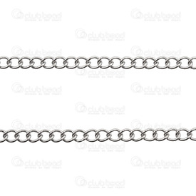 2602-2005-N3 - DISC Stainless Steel 304 Curb Chain 3mm Natural 5m Roll 2602-2005-N3,Stainless Steel 304,Curb,Chain,3mm,Natural,5m Roll,China,montreal, quebec, canada, beads, wholesale