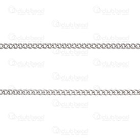 2602-2105-3.5N - Stainless Steel Curb Chain 3.5x5x1mm Unsoldered Natural 5m Roll 2602-2105-3.5N,Chains,montreal, quebec, canada, beads, wholesale