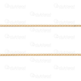 2602-2105-N1.5GL - Stainless Steel 304 Curb Chain 1.5x2x0.8mm Soldered Link Inner Diameter 0.6mm Gold Plated 5m Roll 2602-2105-N1.5GL,ma,montreal, quebec, canada, beads, wholesale
