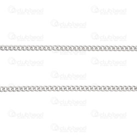 2602-2110-10N3 - Stainless Steel Curb Chain 3x4x0.7mm Unsoldered Natural 10m Roll 2602-2110-10N3,Chains,Stainless Steel ,montreal, quebec, canada, beads, wholesale