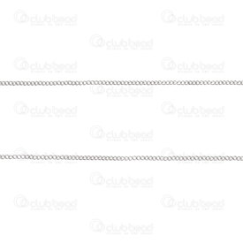 2602-2110-N10.3 - Acier Inoxydable Chaine Gourmette 1x1.5x0.3mm Non Soude Naturel Rouleau 10m 2602-2110-N10.3,2602-2110-,montreal, quebec, canada, beads, wholesale