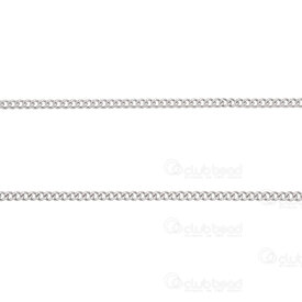 2602-2110-N20.5 - Acier Inoxydable Chaine Gourmette 2x2.5x0.5mm Non Soude Naturel Rouleau 10m 2602-2110-N20.5,2602-2110-,montreal, quebec, canada, beads, wholesale