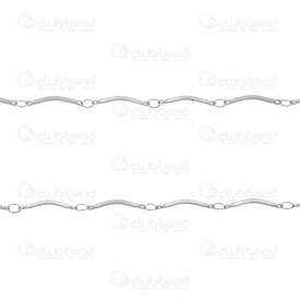 2602-2405-1CL - Acier Inoxydable Chaine Maillon Courbe 1x15.5mm Soude Naturel Rouleau 5m 2602-2405-1CL,maillon,montreal, quebec, canada, beads, wholesale