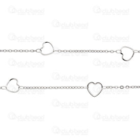 2602-2405-2HH9 - Acier Inoxydable Chaine Forcat 2x2.8x0.45mm Soude avec Breloque Cœur Creux 9x10x0.7mm Naturel Rouleau 5m 2602-2405-2HH9,Chaînes,Acier inoxydable,89,montreal, quebec, canada, beads, wholesale