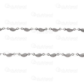 2602-2405-3.5L - Acier Inoxydable Chaine Feuille 3.5x11x1.2mm Soude Naturel Rouleau 5m 2602-2405-3.5L,$38.52,montreal, quebec, canada, beads, wholesale