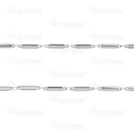 2602-2405-3R - Stainless Steel Chain Rectangle Plate 3x15x1.6mm Soldered Natural 5 Meters roll 2602-2405-3R,38.75,montreal, quebec, canada, beads, wholesale