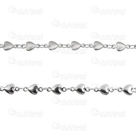 2602-2405-N - Stainless Steel 304 Chain With Hearts 5x2mm Natural 5m Roll 2602-2405-N,Chains,By styles,Others,Stainless Steel 304,Chain,With Hearts,5X2MM,Natural,5m Roll,China,montreal, quebec, canada, beads, wholesale