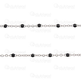 2602-2505-1.6N3 - Acier Inoxydable 304 Chaine Forcat Satellite 1.6x2.3x0.3mm Point Noir 2mm Soude Diametre Interieur Maille 0.8mm Naturel Rouleau 5m 2602-2505-1.6N3,Forcat rouleau,montreal, quebec, canada, beads, wholesale
