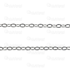 2602-2905-N - Stainless Steel 304 Mirror Cable Chain 3.8x5mm Natural 5m Roll 2602-2905-N,chaîne,5m Roll,Mirror Cable,Stainless Steel 304,Mirror Cable,Chain,3.8x5mm,Natural,5m Roll,China,montreal, quebec, canada, beads, wholesale
