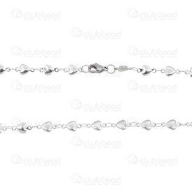 2602-5218-05 - Stainless Steel 304 Heart Shape Links Chain 5x5x1.5mm Necklace 17.5" (45cm) Natural 1pc 2602-5218-05,Chains,By styles,Others,Stainless Steel 304,Heart Shape Links,Chain,Necklace,17.5" (45cm),5x5x1.5mm,Natural,1pc,China,montreal, quebec, canada, beads, wholesale