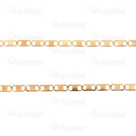 2602-5305-3.5GL - Stainless Steel 304 Fancy Chain 3.5x8.5x0.5mm Flat Plate Links Soldered Gold Plated 5m Roll 2602-5305-3.5GL,montreal, quebec, canada, beads, wholesale