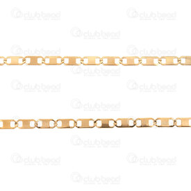2602-5305-3.5GL - Acier Inoxydable 304 Chaîne Fantaisie 3.5x8.5x0.5mm Maillons Plaques Plats Soude Plaque Or Rouleau de 5m 2602-5305-3.5GL,Chaînes,Par styles,Autres,montreal, quebec, canada, beads, wholesale