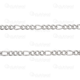 2602-6505-4.58.5N - Acier Inoxydable Chaine Figaro 4.5x8.5x1.2mm 4.5x6.2x1.2mm Non Soude Naturel Rouleau 5m 2602-6505-4.58.5N,Chaînes,Par styles,Figaro,montreal, quebec, canada, beads, wholesale