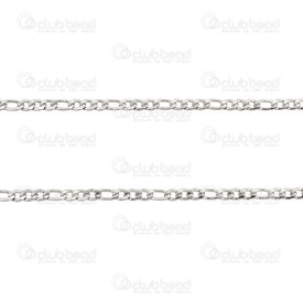 2602-6510-03 - Stainless Steel 304 Figaro Chain Non Soldered 3x0.8mm Natural 10m Roll 2602-6510-03,2602-,Stainless Steel 304,Figaro,Chain,Non Soldered,3x0.8mm,Natural,10m Roll,China,montreal, quebec, canada, beads, wholesale