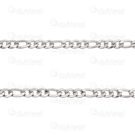 2602-6510-4.58.5N - Stainless Steel 304 Figaro Chain 4.8x6.5x1.5mm 4.8x9x1.2mm Unsoldered Natural 10m Roll 2602-6510-4.58.5N,Ã,montreal, quebec, canada, beads, wholesale