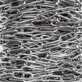 2602-7010-3.5N - Stainless Steel Cable Oval Alternated Chain 3.5x10x0.8mm wire Natural Sold Link 10m roll 2602-7010-3.5N,Chains,montreal, quebec, canada, beads, wholesale