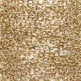 2602-7010-S3GL - Chaîne Forçat Acier Inoxydable 304 Maillons Fil Carré 3x3x0.4mm Soudé Plaque Or Rouleau de 5m 2602-7010-S3GL,gold wire,montreal, quebec, canada, beads, wholesale