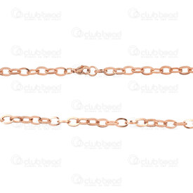 2602-7020-07RGL - Stainless Steel 304 Cable Chain Square Wire Links 7x5x1mm Necklace 19.5" (49.5cm) Rose Gold 1pc 2602-7020-07RGL,Stainless Steel 304,Cable,Chain,Necklace,19.5" (49.5cm),7x5x1mm,Rose Gold,1pc,China,Square Wire Links,montreal, quebec, canada, beads, wholesale