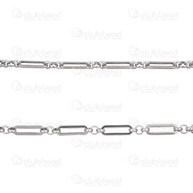 2602-7205-4.5 - Acier Inoxydable Chaine Forcat 4.5x14x1mm 4x1.5mm Non Soude Naturel Rouleau 5m 2602-7205-4.5,51!,montreal, quebec, canada, beads, wholesale
