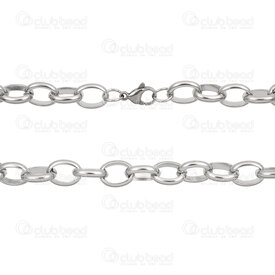 2602-7223-9.5N - Chaîne Forçat Acier Inoxydable 304 9.5x12.5x1.5mm Non Soudé Collier 23" (58.4cm) Naturel 1 pc 2602-7223-9.5N,Stainless Steel 304,Stainless Steel 304,Rolo,Chaîne,Collier,23" (58.4cm),9.5x12.5x1.5mm,Naturel,1 pc,Chine,Non Soldered,montreal, quebec, canada, beads, wholesale