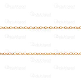 2602-7605-1.5GL - Acier Inoxydable 304 Chaine Forcat Mirroir 1.5x2x0.3mm Soude Diametre Interieur Maille 0.8mm Plaque Or Rouleau 5m 2602-7605-1.5GL,Chaînes,Acier inoxydable,montreal, quebec, canada, beads, wholesale