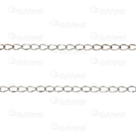 2602-7605-2.54.5N - Acier Inoxydable 304 Chaine Gourmette Miroir 2.5x4.5mm Soude Naturel Rouleau 10m 2602-7605-2.54.5N,Solder,montreal, quebec, canada, beads, wholesale